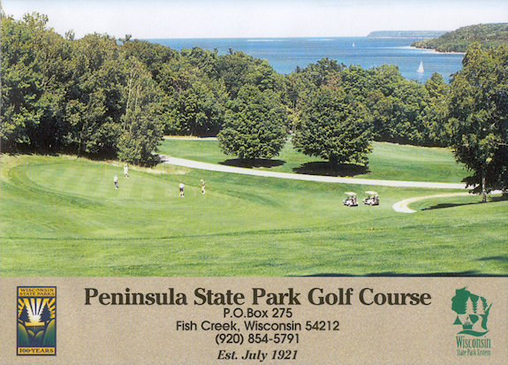 Peninsula State Park From the 12th Green Looking Down to the 17th Green and Out Into Green Bay