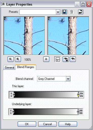 Blend Ranges Dialog Box