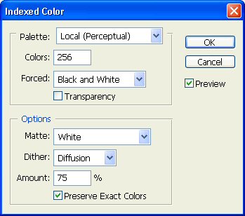 Indexed Color Dialog Box